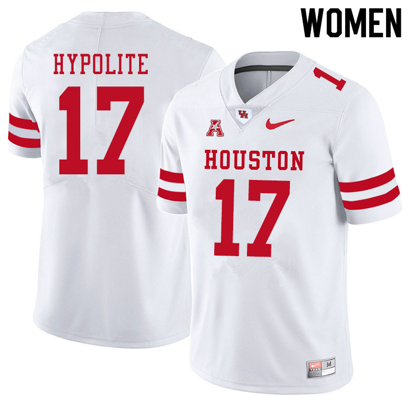 Women #17 Hasaan Hypolite Houston Cougars College Football Jerseys Sale-White